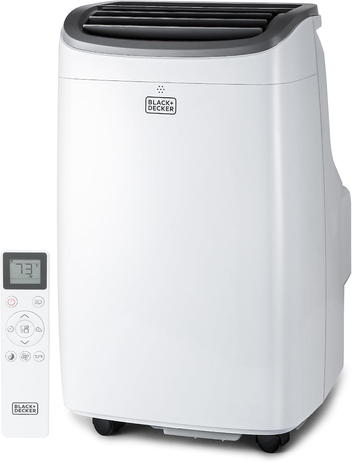 BLACK+DECKER Mobiles Klimagerät, Schwarz/Weiß, 8.000 BTU Tragbare Klimaanlage mit Fernbedienung, weiß