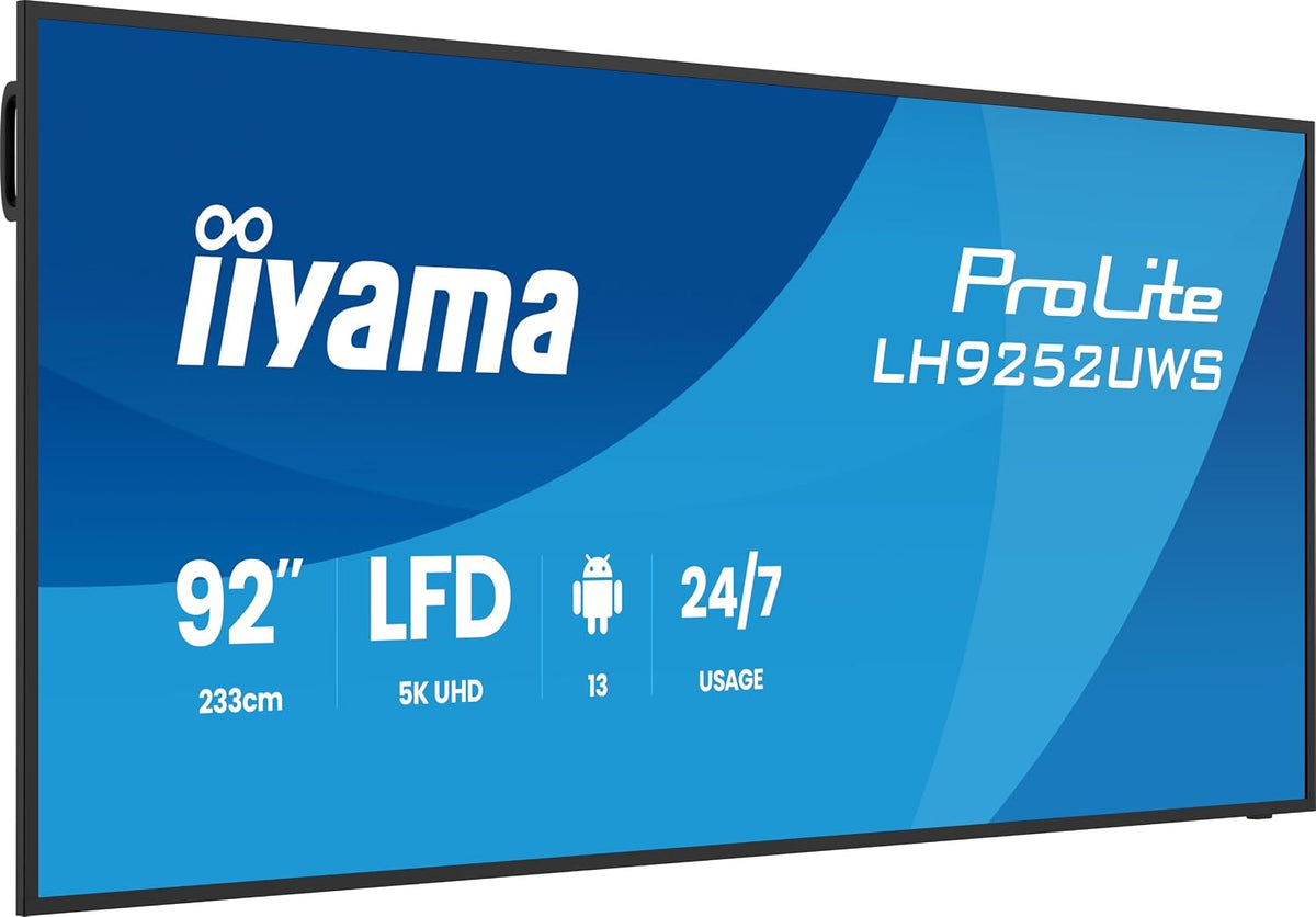 Digital-Signage-Display, 233 cm, Schwarz, iiyama Prolite LH9252UWS-B1AG 92' Digital Signage Display