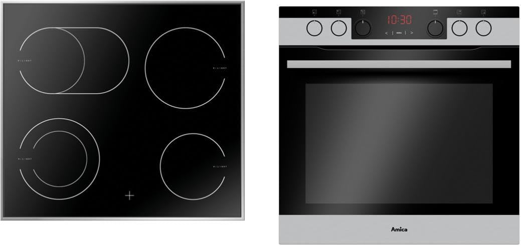Amica Backofen, Schwarz, Einbauherd Set