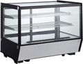 Wohnzimmerschrank METRO, 148 L, Silber/Schwarz, Professional Tisch-Kühlvitrine GCV1160R, Umluftkühlung, 2 verstellbare Regale