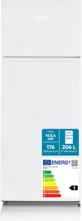 SEVERIN Gefrierschrank, 40 dB, 206 L, Weiß, Doppeltür-Kühl-/, 2 x höhenverstellbare Abstellflächen, große Veggiebox