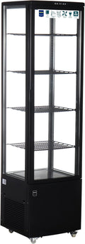 Wohnzimmerschrank METRO, 270 L, Schwarz, Professional Panorama Kühlvitrine GGC3270B, Kunststoff/Glas, 4 verstellbare Einlegeböden