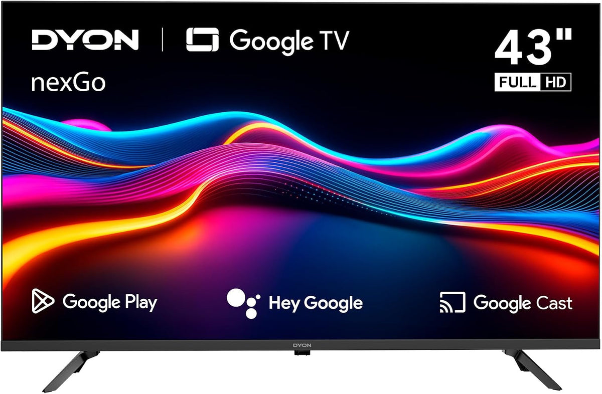 DYON Fernseher, 43 Zoll, Schwarz, nexGo 43F Full HD Smart mit Triple Tuner