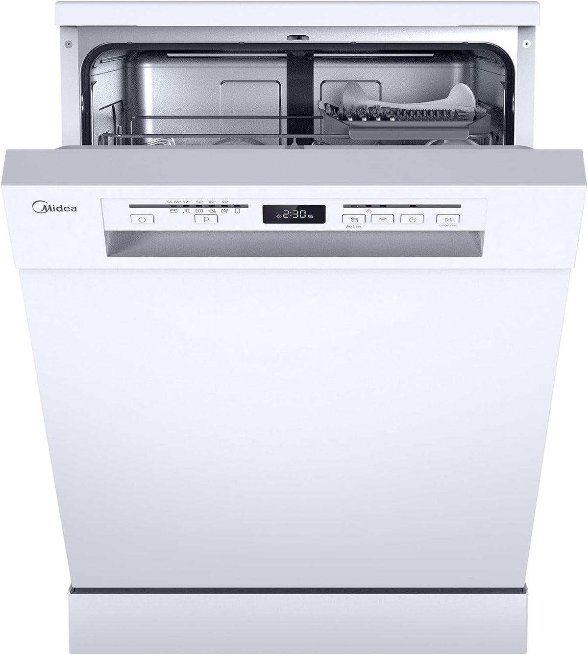 Midea Geschirrspüler, 60 cm, Schwarz, Spülmaschine Freistehend & Unterbaufähig 14 Maßgedecke EEK C