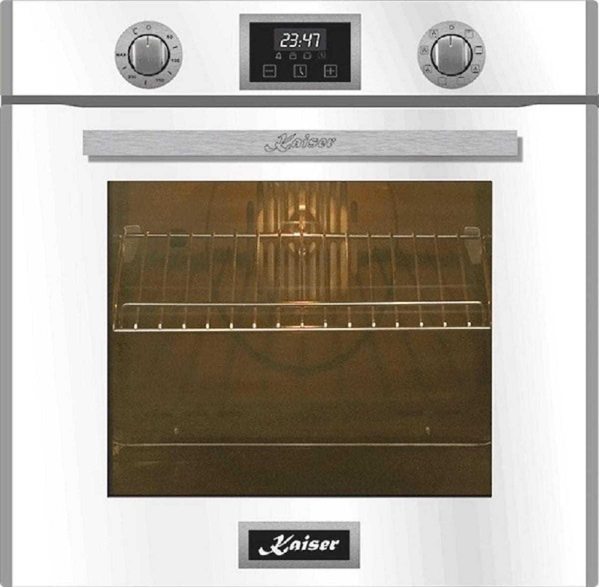Kaiser Backofen, 60 cm, 79 L, Weiß, Einbau EH 6326 Glas, Multi 10 Funktionen, Elektro, Heißluft, Grill, Intelligent System