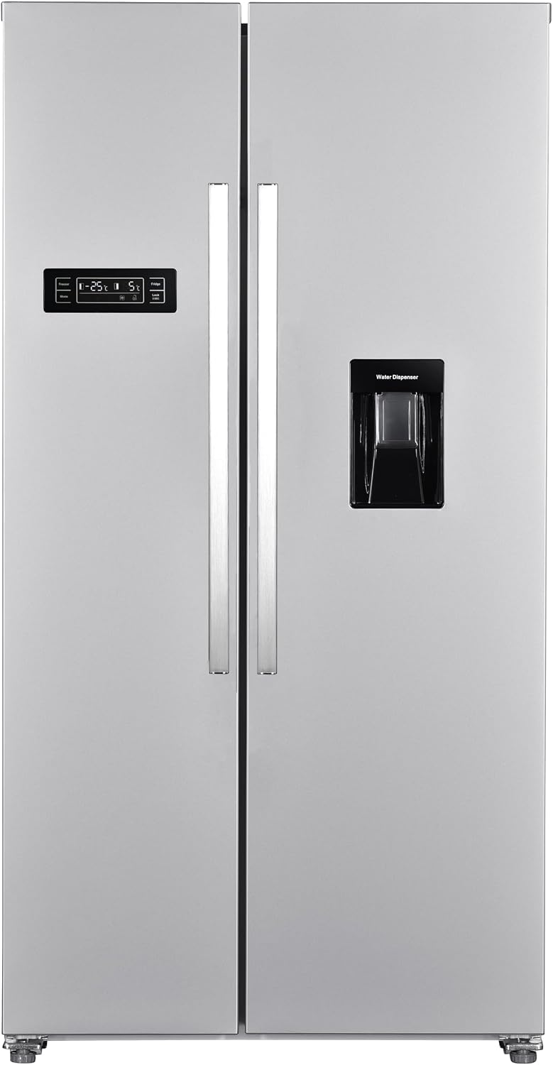 Wolkenstein Side-by-Side-Kühlschrank, Silber, Side-By-Side Kühl-Gefrierkombination WSBS518NFWDEIX