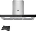 COMFEE' Dunstabzugshaube, 90 cm, 650m, Schwarz/Silber, CHW 7.9M77A3 A+++ Umluft/Abluft, Abzugshaube mit ³/h Starker Saugleistung