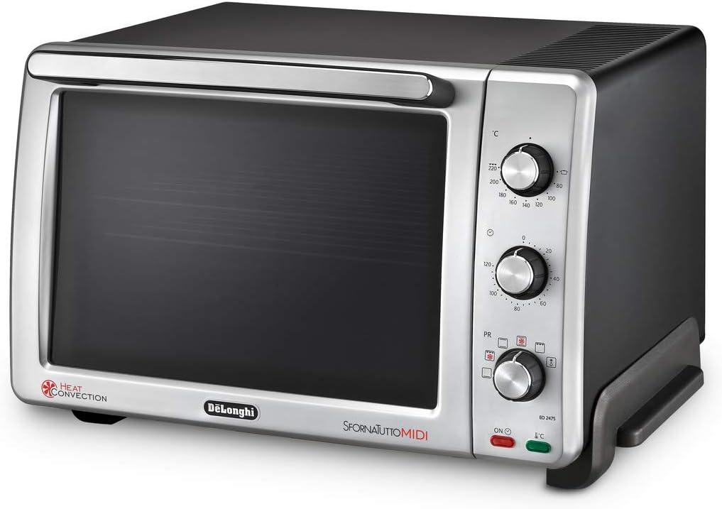 De'Longhi Backofen, Schwarz/Silber, EO 24752 Kompakt - Elektrischer Ofen mit 7 Kochfunktionen