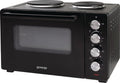 Gorenje Backofen, Schwarz, OM30GBX Mini mit zwei Kochfelder