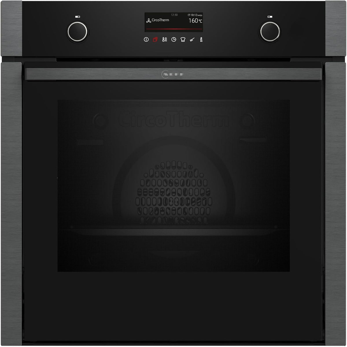 NEFF Backofen, 60 x 60 cm, Schwarz/Silber, N 50 Einbau- mit Hide-Tür und Air Fry B6ACP7AG3