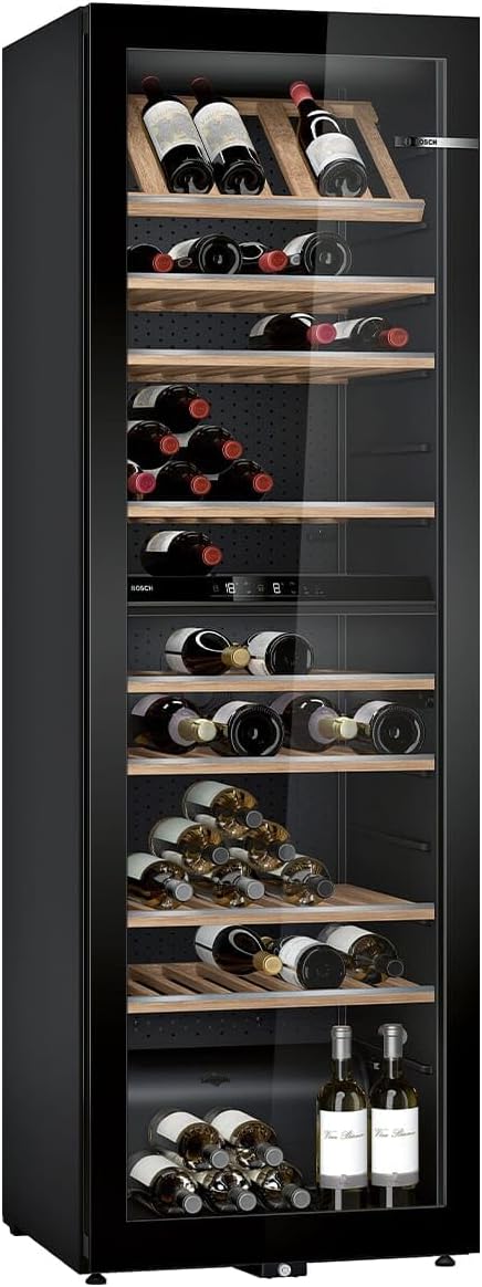 Bosch Weinkühlschrank, 186 x 60 cm, Schwarz, Serie 6 mit Glastür KWK36ABGA