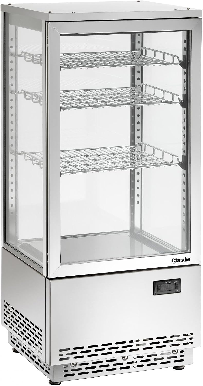 Wohnzimmerschrank Bartscher, 78 Liter, 78 L, Silber, Mini-Kühlvitrine, Edelstahl