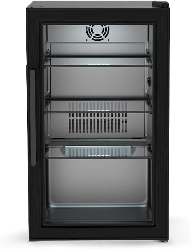 Getränkekühlschrank, 63 L, Weiß, cozze® Elements, Kompressor-Kühlung 3, 10 °C, Glastür, LED-Innenlicht, 3 Glasablagen
