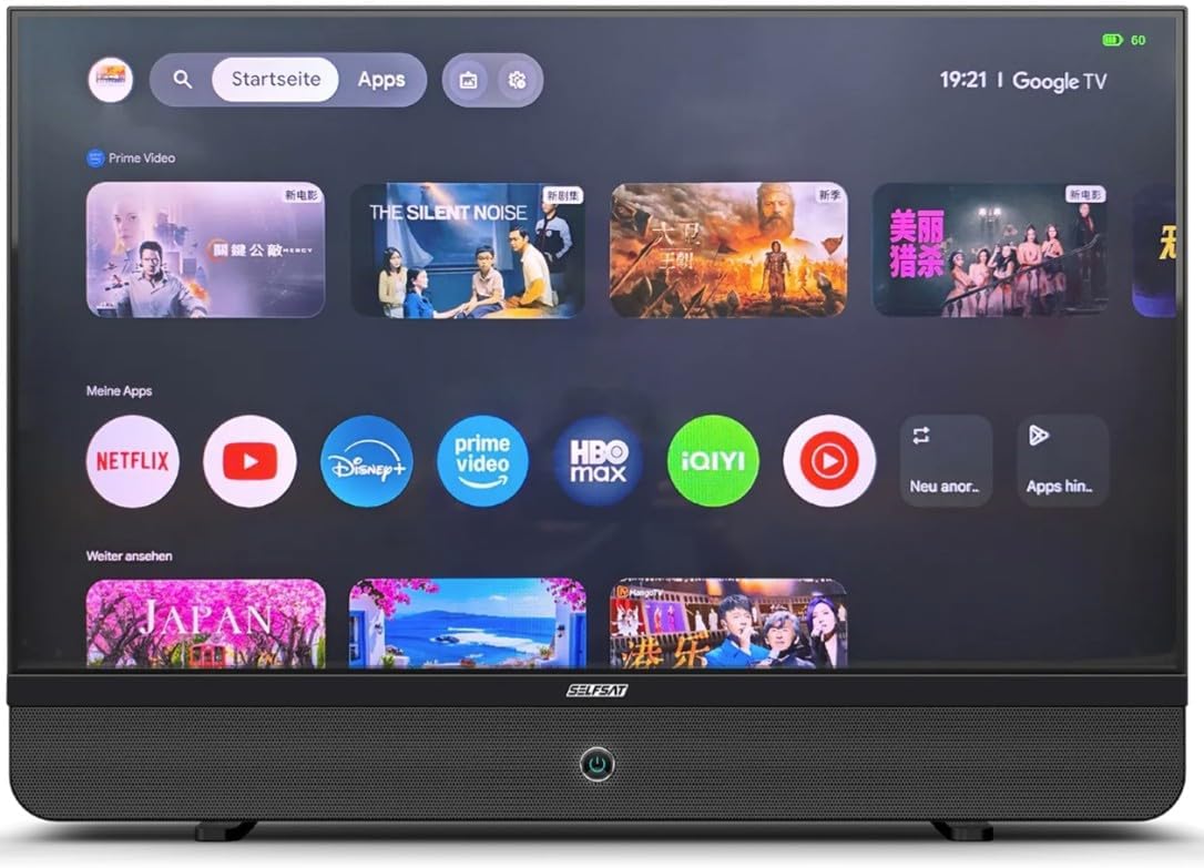 SELFSAT Monitor, 27 Zoll, 69 cm, Schwarz, Streaming Display MSD 27, Full HD mit Google TV, 1920 x 1080 Pixel