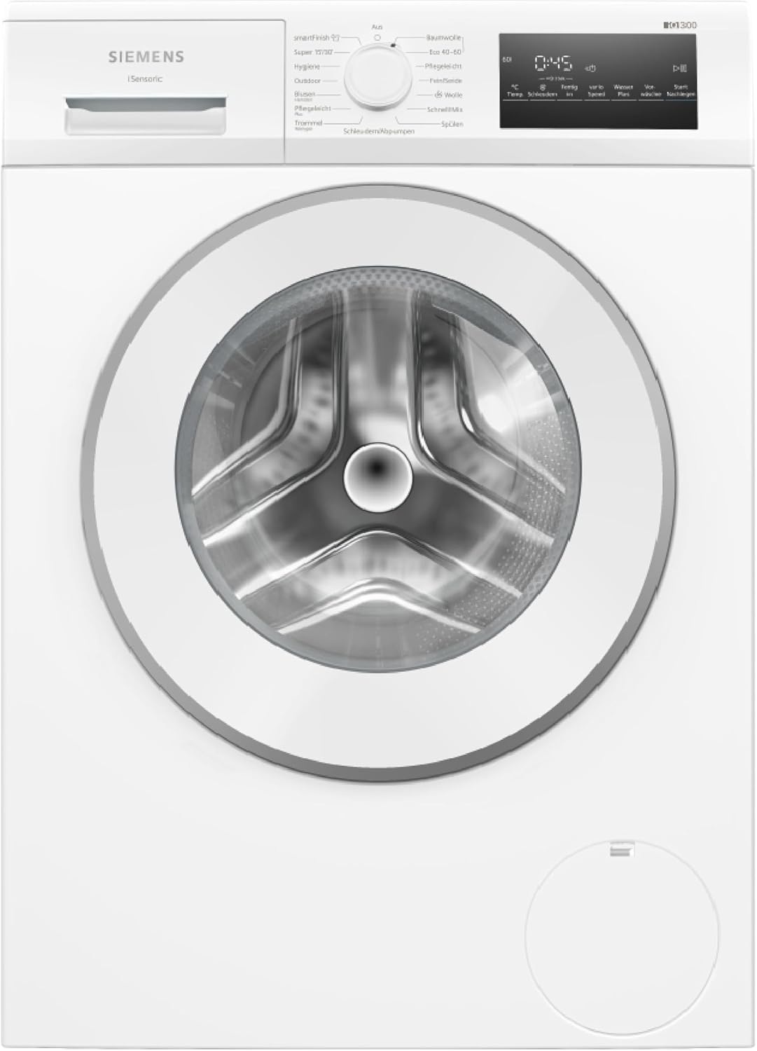 Siemens Waschmaschine, 9 kg, Weiß, iQ300 1400 UpM smartFinish WM14N22A