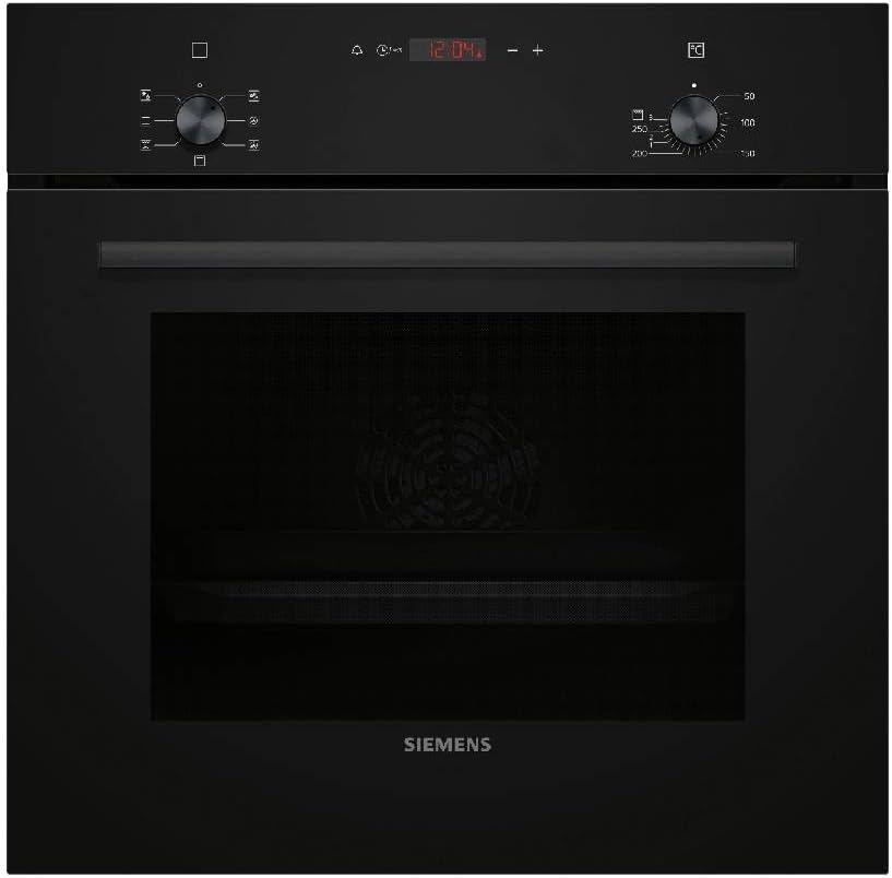 Siemens Backofen, 60 x 60 cm, Schwarz/Silber, iQ100 Einbau- Schwarz Edelstahl HB013FBB1