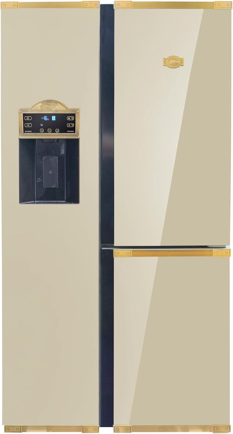 Kaiser Side-by-Side-Kühlschrank, 538 L, Gold, Side-by-Side Kühlschrank KS 90300 ElfAD Bio • Art Deco