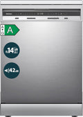 Geschirrspüler, 60 cm, Weiß, homeX DWFS601442A-S Spülmaschine freistehend EEK A
