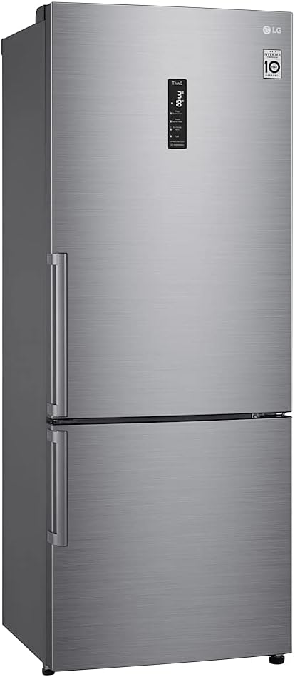 LG Kühlschrank, 462 l, 70 cm, Silber, GBB567PZCMB Kombinierter, Total No Frost, Breite, WLAN, Tür & Linear Kühlung