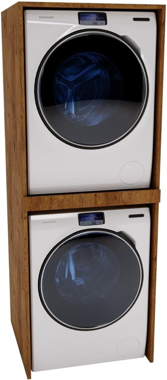 CraftPAK Wäschetrockner, Weiß, Waschturm - Waschmaschinenschrank für Waschmaschine &
