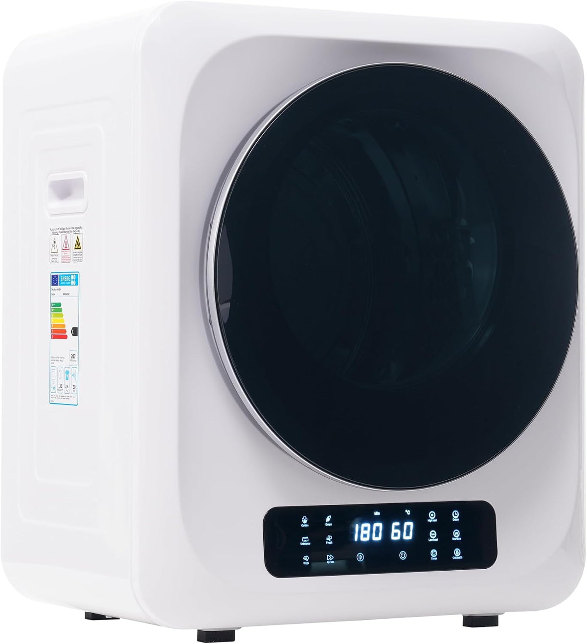 Abgastrockner Wäschetrockner, 850 W, 3 kg, 4 kg, Silber/Weiß, Edelstahl, 6 Programme, UV-Sterilisation, Mehrfachfilter