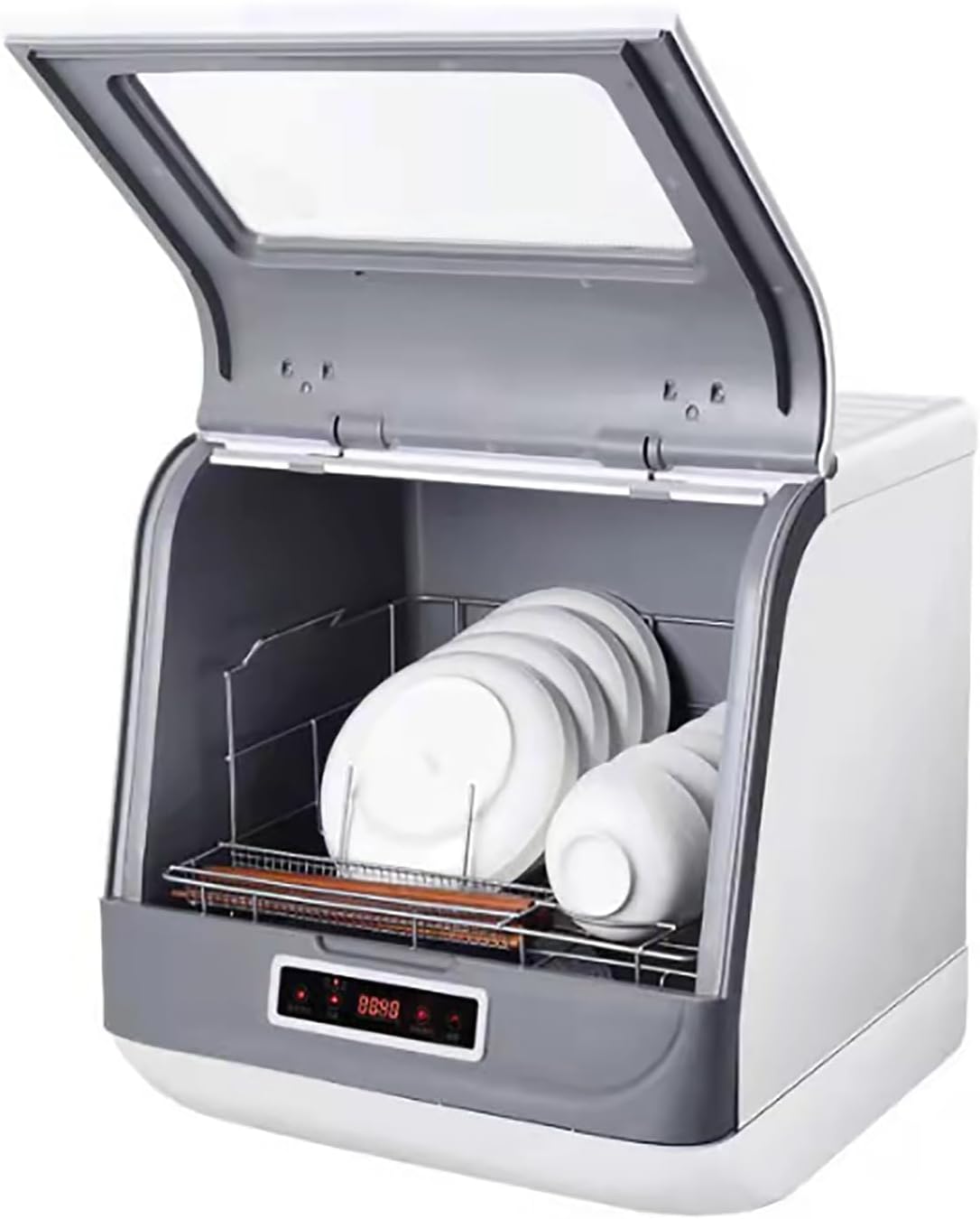 Automatischer Geschirrspüler, 36 L, Weiß, 800-W-Arbeitsplatten-Geschirrspülmaschine Mit 4, 360-Grad-Rundumspülung