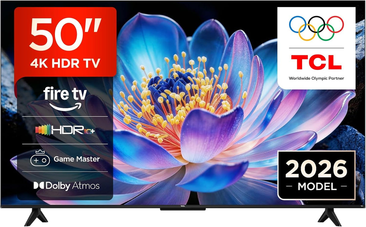 TCL Fernseher, 50 Zoll, Schwarz, Smart TV, 50V6D, 4K UHD, Smart TV, Fire TV, HDR10+, Dolby Atmos, DTS:X, Game Master