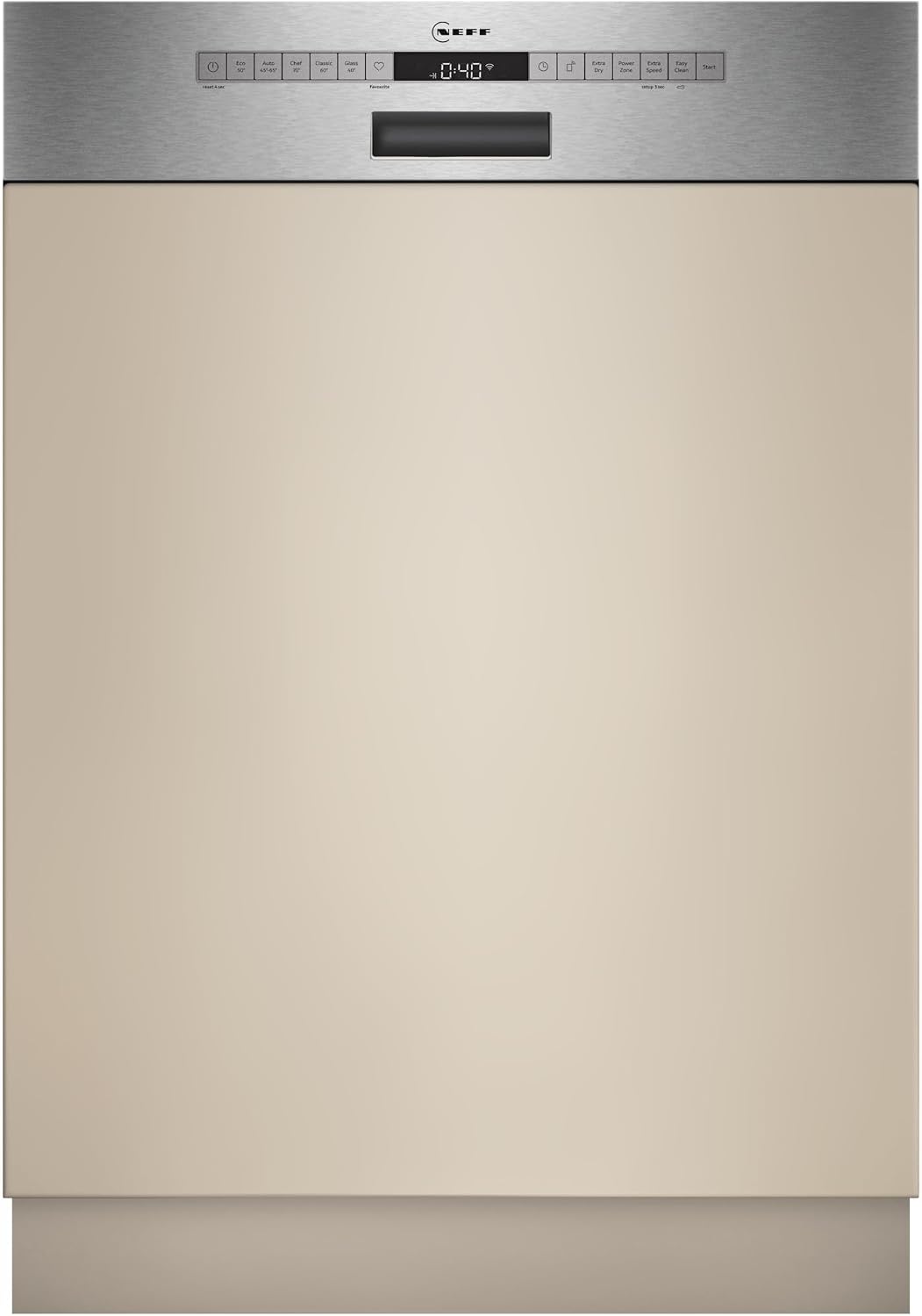 Neff Geschirrspüler, 60 cm, Silber, S145EBS16E, N 50, Smarter teilintegriert, Made in Germany, 13 Maßgedecke, starke Reinigung mit Open Dry