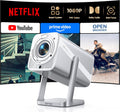 Beamer, Schwarz, Smart [Kompatibel mit Netflix & Dolby Audio] 4K Heimkino, Tragbarer Projektor 600ANSI Autofokus/Auto Vertikale