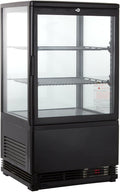 GastroHero Wohnzimmerschrank, 58 L, Schwarz, Kühlvitrine, doppeltverglaste Scheiben, KV-58S