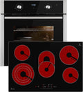 KKT Backofen, 8700 W, Schwarz, KOLBE Herdset SET8810CH77RL, und Glaskeramikkochfeld