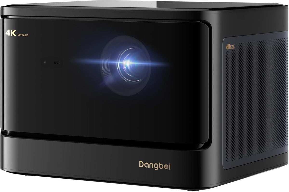 Dangbei Beamer, Blau, DBOX02 4K Heimkino mit 2450 ISO Lumen, 200' Blu-ray 3D, HDR10+, Autofokus, Smart Tageslicht Tauglich Projector 4K mit Official