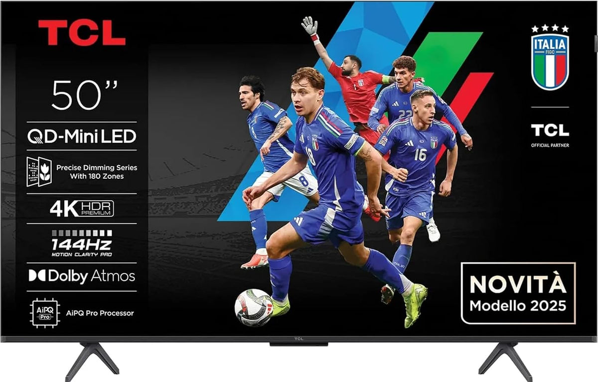 TCL Fernseher, Schwarz, 50C69K TVC 50' 4K QLED MINILED 144HZ TVSAT/AUDIO ONKYO