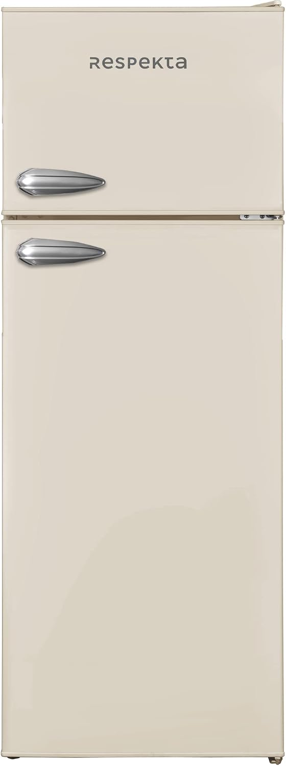 Respekta Kühlschrank, 145 x 54 cm, 213 L, Weiß, Retro- mit Gefrierfach / in creme / / Nutzinhalt /