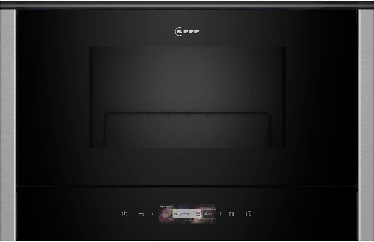 NEFF Mikrowelle, 40 x 60 cm, Silber, NR4GR31N1, N 70, Einbau-, Integrierbare mit Grill, Full Touch TFT-Display, Automatikprogramme