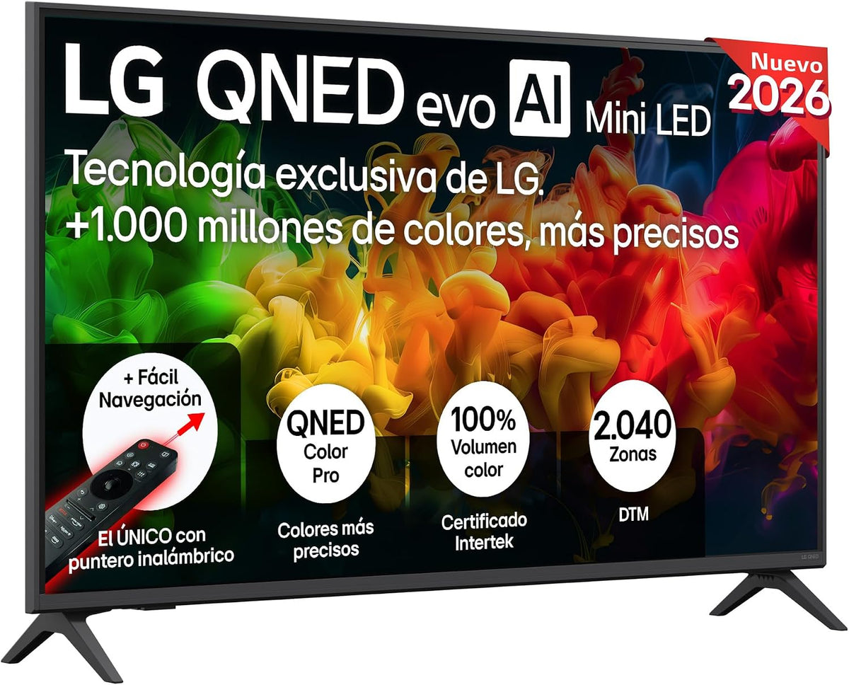 LG Fernseher, 43 Zoll, Schwarz, QNED Evo AI (2026) QNED Mini-LED 4K UHD - 43QNED81B6C