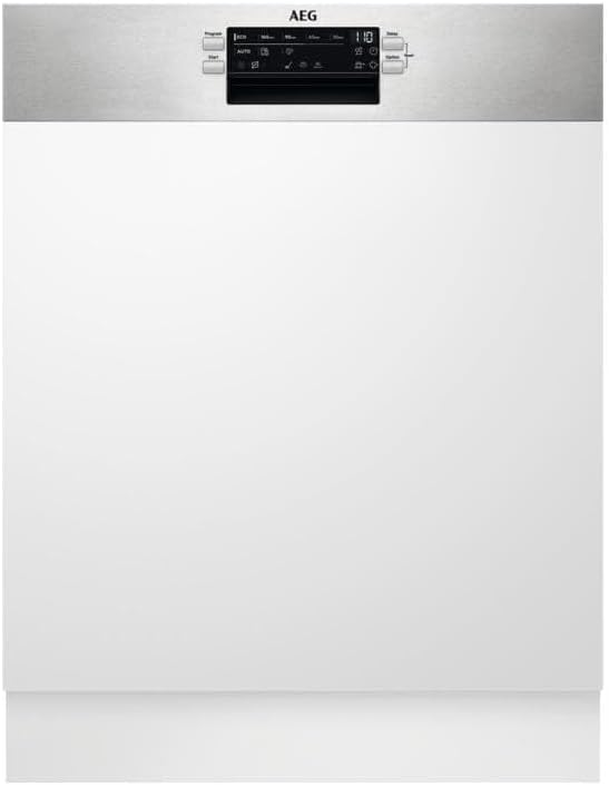 AEG Geschirrspüler, 60 cm, Silber, FEE53680ZM Teilintegrierter, breit, 13 Maßgedecke, AirDry, QuickLift, Satelliten-Sprüharm