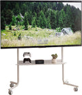 Fernseher, 77 Zoll, Schwarz, TV Ständer Rollbar, Fernsehständer mit Rollen für 33-, Höhenverstellbarer Mobiler TV Standfuss mit Ablage