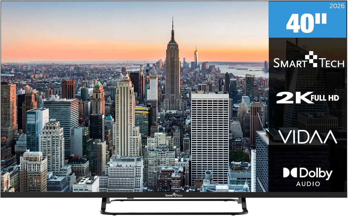 Fernseher, 40 Zoll, Schwarz, Smart TV, Smart Tech 40FV02 V Smart TV VIDAA mit Full HD Auflösung