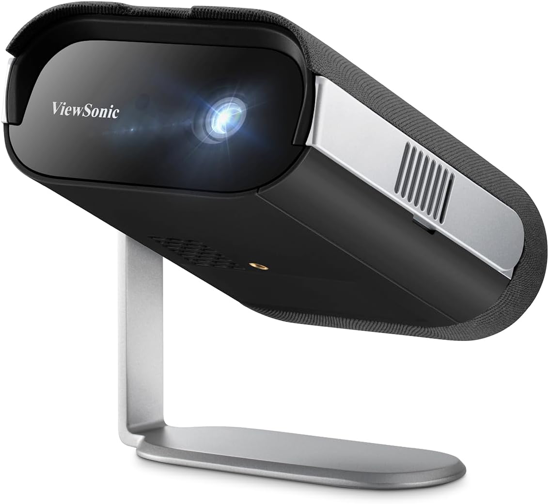 ViewSonic Beamer, Schwarz, M1 Max Tragbarer Smart LED, Full HD 1080p, Google TV, 360° Projektion, 200 ANSI Lumen