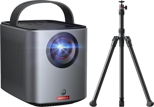 NEBLUA Beamer, 8 W, Schwarz, Mars 3 Air Mini mit Mars 2 Universalstativ, 1080p, mit Google TV, Smart, WLAN Projektor