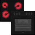 Telefunken Kochfeld, Schwarz, ECH65A-B2 Einbauherd-Set Elektro-Herd- -Kombination