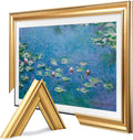 85 Fernseher, 85 Zoll, Schwarz, Zoll TV-Rahmen kompatibel mit Samsung The Frame & Pro, Vergoldet, geeignet für wandmontierte
