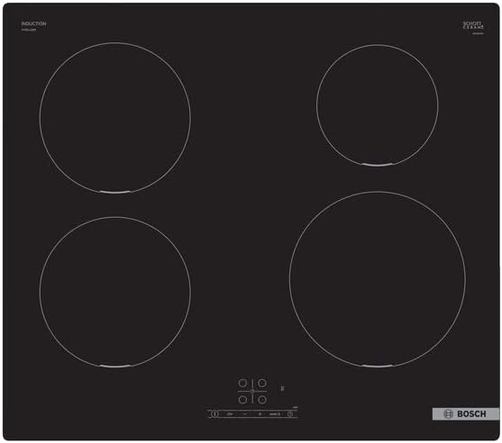 Bosch Induktionskochfeld, 592 mm, 522 mm, Schwarz, Induktionstabelle - 4 Häuser - L: x D: - pue611bb5e