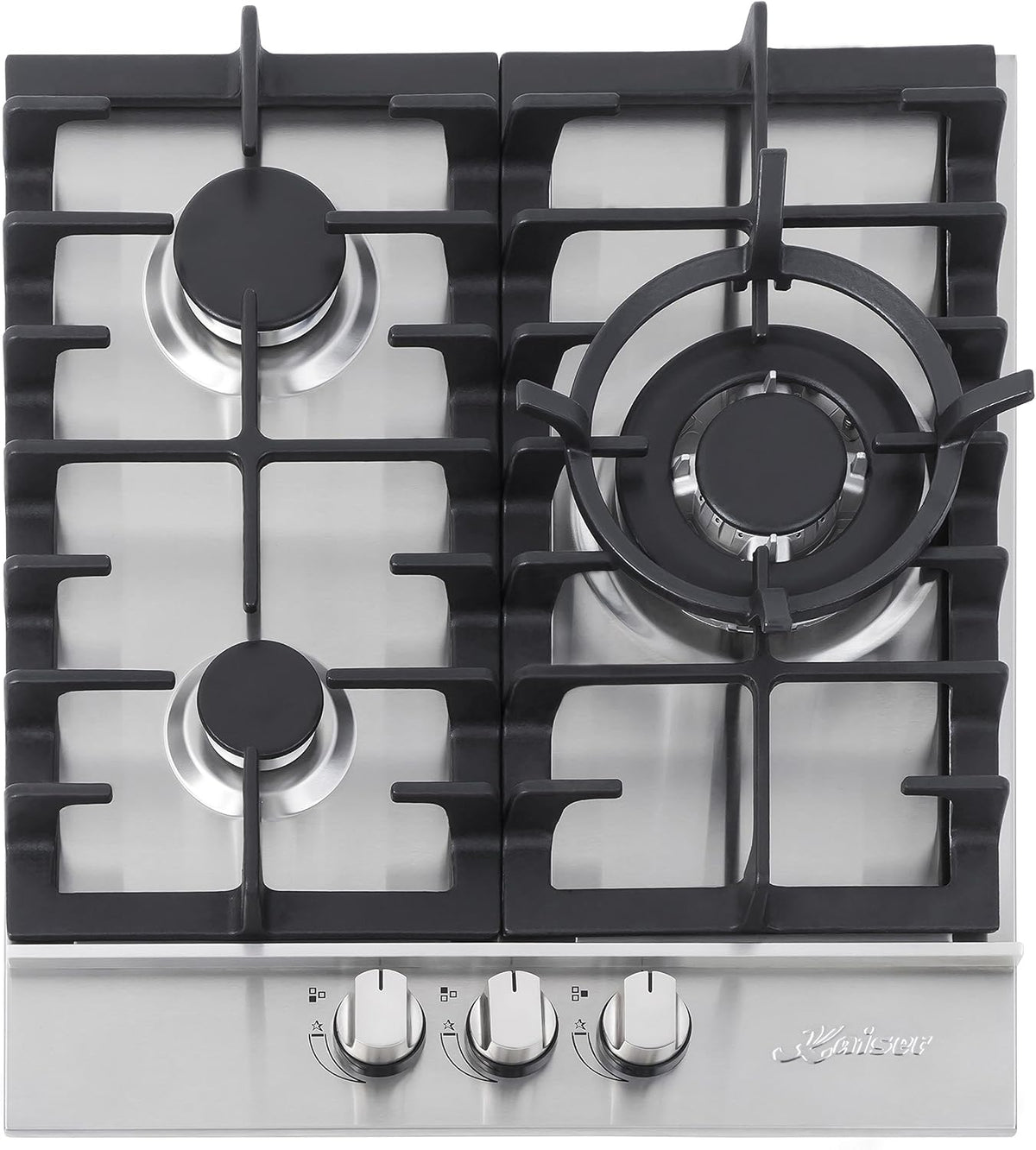 Kaiser Kochfeld, 3,8 kW, 45 cm, Silber, Edelstahl Autark, Mit Gas Control, Einbau, Für Erdgas Und Propangas