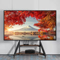 Verstellbarer Fernseher, 100 Zoll, 100 kg, Schwarz, rollbarer TV-Ständer auf Rädern, mobiler Wagen für 65, tragbarer Bodenwagen mit Ablagen