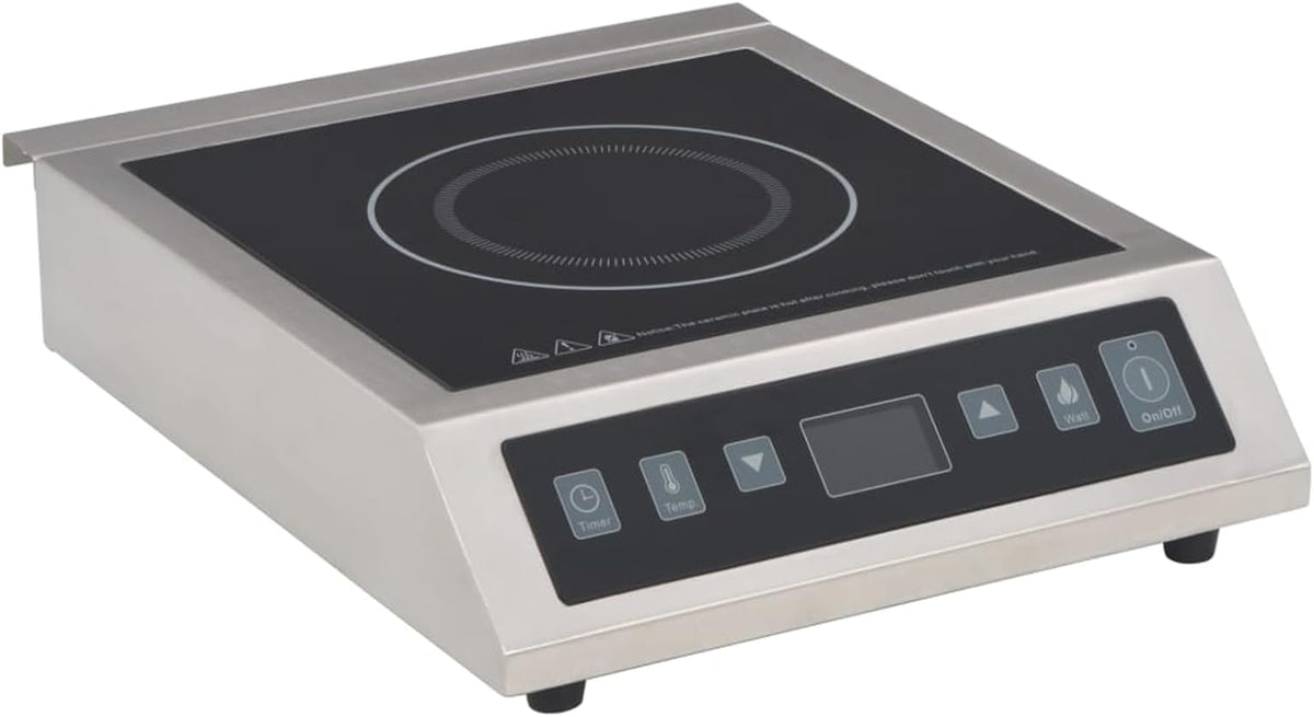 Homgoday Kochfeld, 41x32,7x10 cm, 3500 W, Silber/Schwarz, Elektrischer Tisch-Induktions mit Touchscreen, Silber und Schwarz
