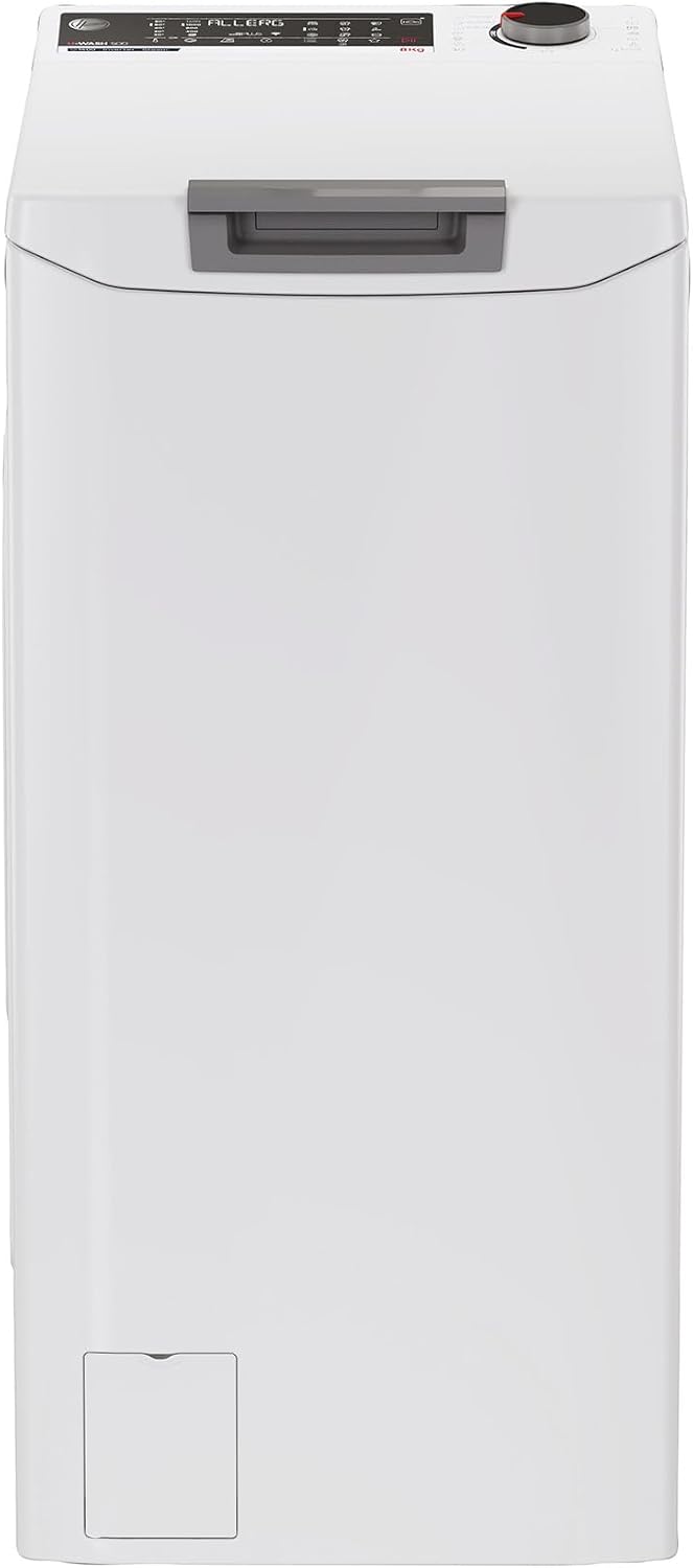 Hoover Waschmaschine, 8 kg, Weiß, Toplader THOS486TM4-S I Gentle Touch I Smarte Bedienung