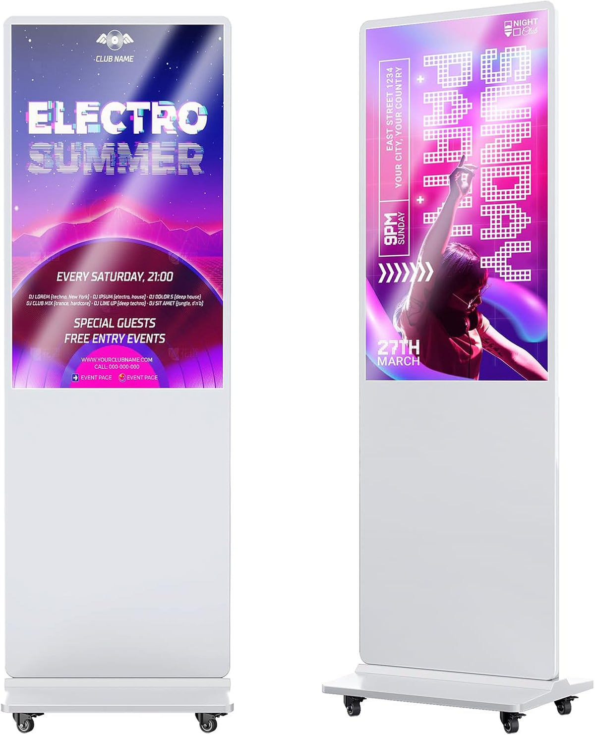 43'' Digital-Signage-Display, Weiß, Digital Signage Display Smart Android LCD Sign Kiosk