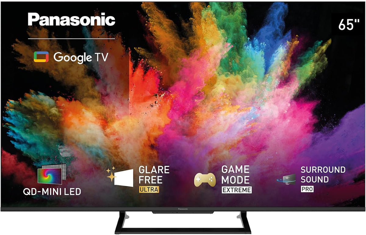 Panasonic Fernseher, Schwarz, TN-65W92C 4K UHD QD-Mini LED TV, Glare Free Ultra, Google TV
